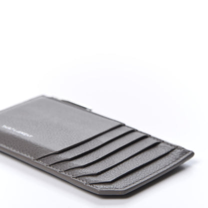 Saint Laurent Grained Calfskin 5 Fragments Zip Pouch Card Holder Earth 6 of 9
