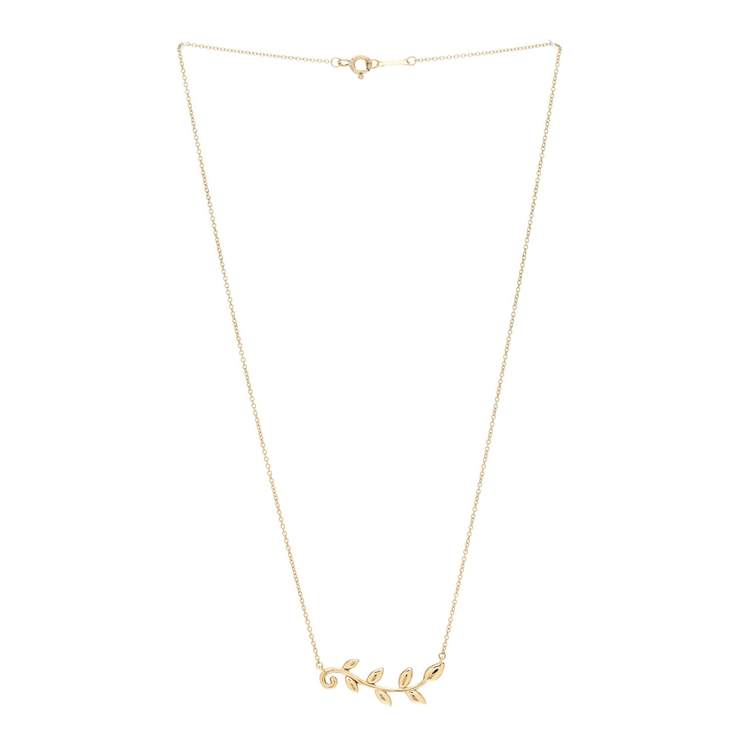18K Yellow Gold Paloma Picasso Olive Leaf Vine Pendant Necklace