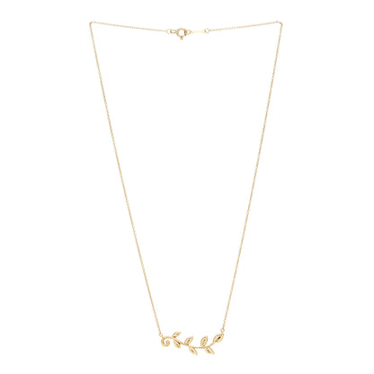 Tiffany 18K Yellow Gold Paloma Picasso Olive Leaf Vine Pendant Necklace 3 of 5