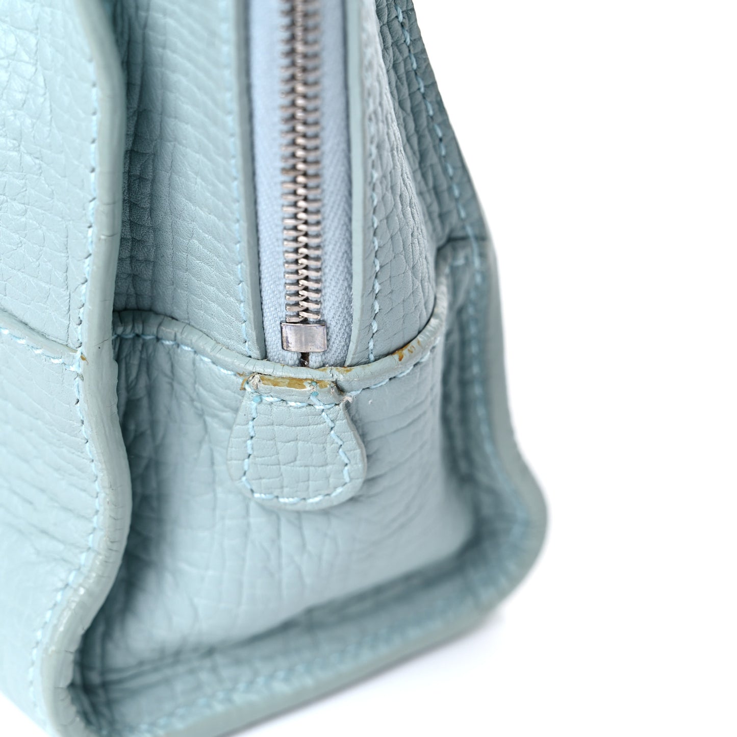Calfskin Top Handle Bag Light Blue
