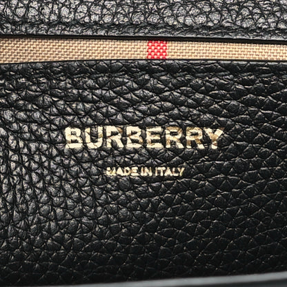 Burberry Coated Canvas Calfskin Vintage Check Medium Note Crossbody Bag Black 6 of 10