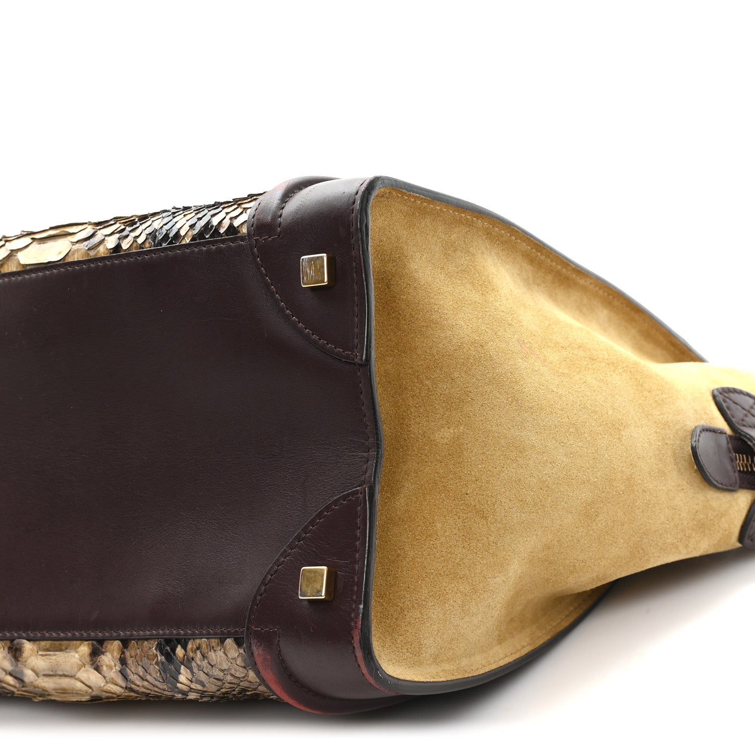 Celine Snakeskin Suede Mini Luggage Brown Multicolor 9 of 10