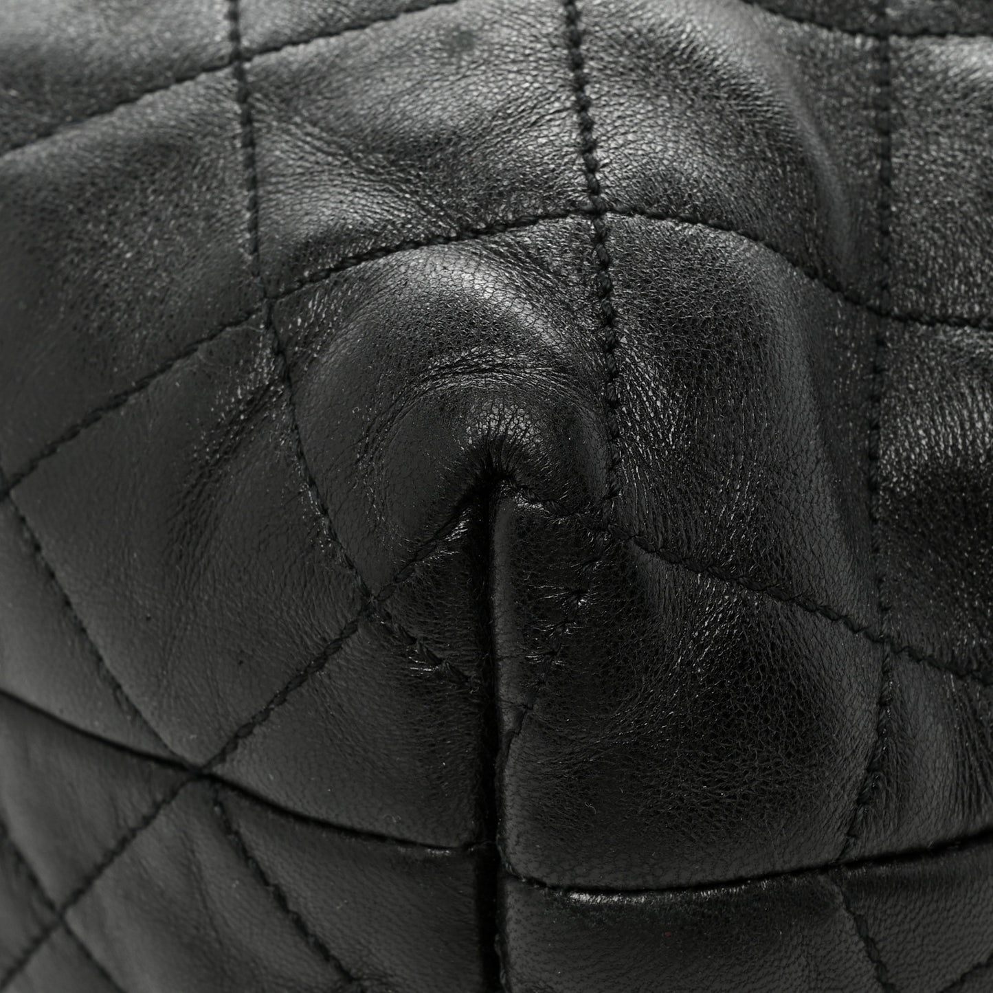 Lambskin Quilted Maxi Icare Shopping Tote Black