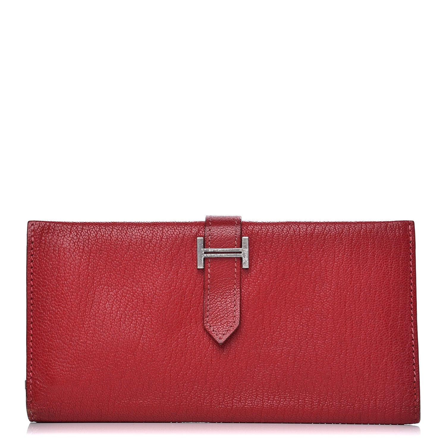 Hermes Chevre Mysore Bearn Gusset Wallet Rouge Casaque 1 of 12