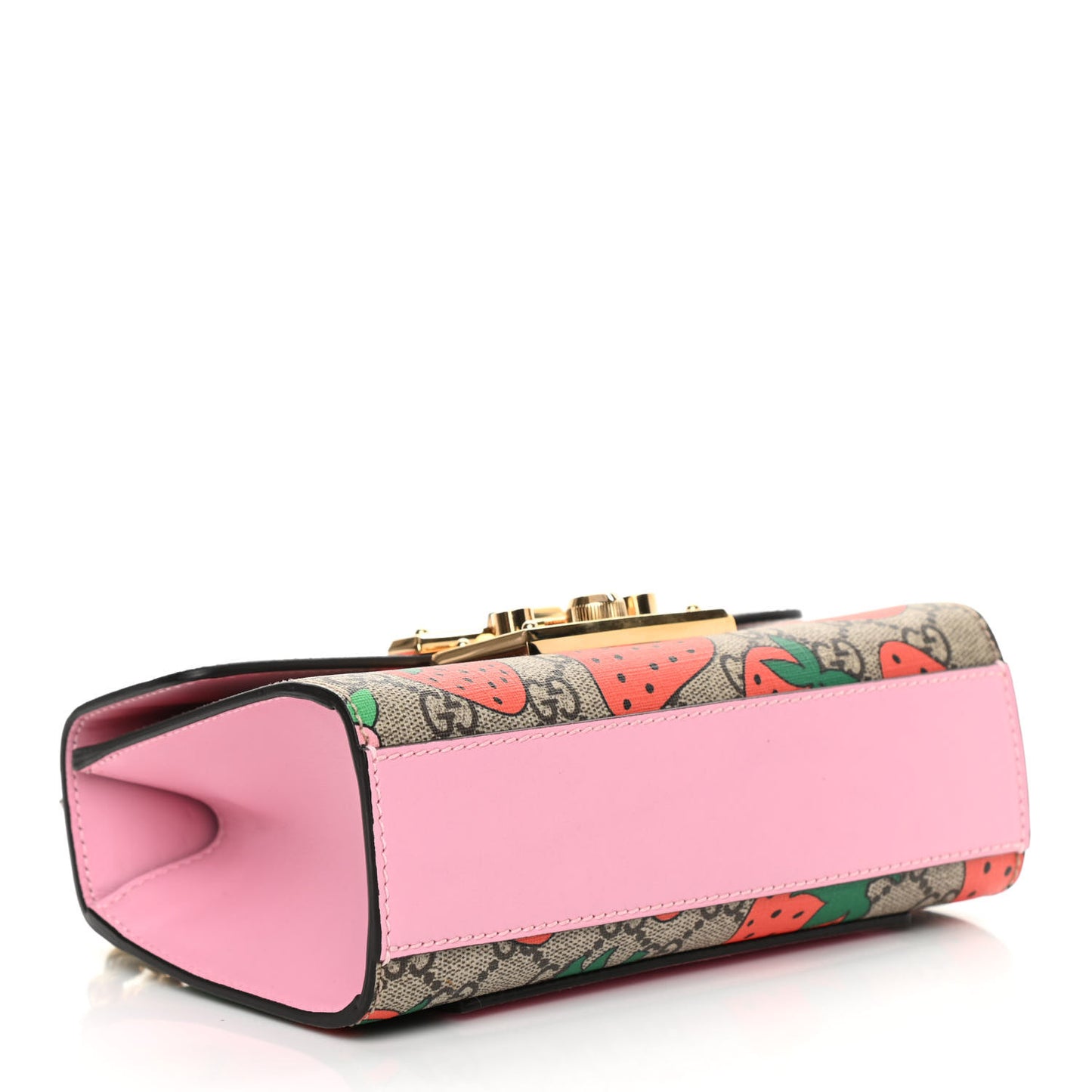 GG Supreme Monogram Strawberry Small Padlock Shoulder Bag