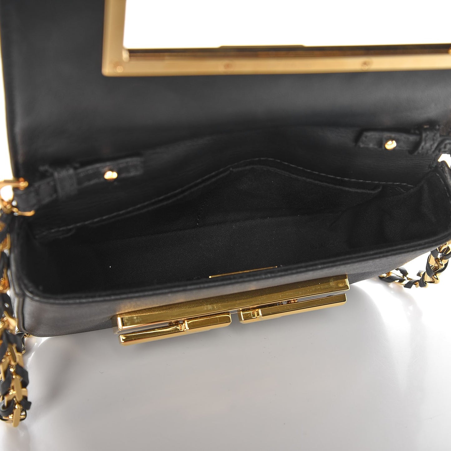 Vitello Dolce Studded Mini 3Baguette Shoulder Bag Black Gold
