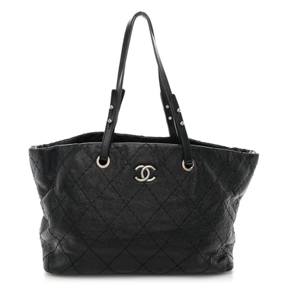 Chanel Glazed Calfskin Large On the Road Zip Tote Black 1 of 11