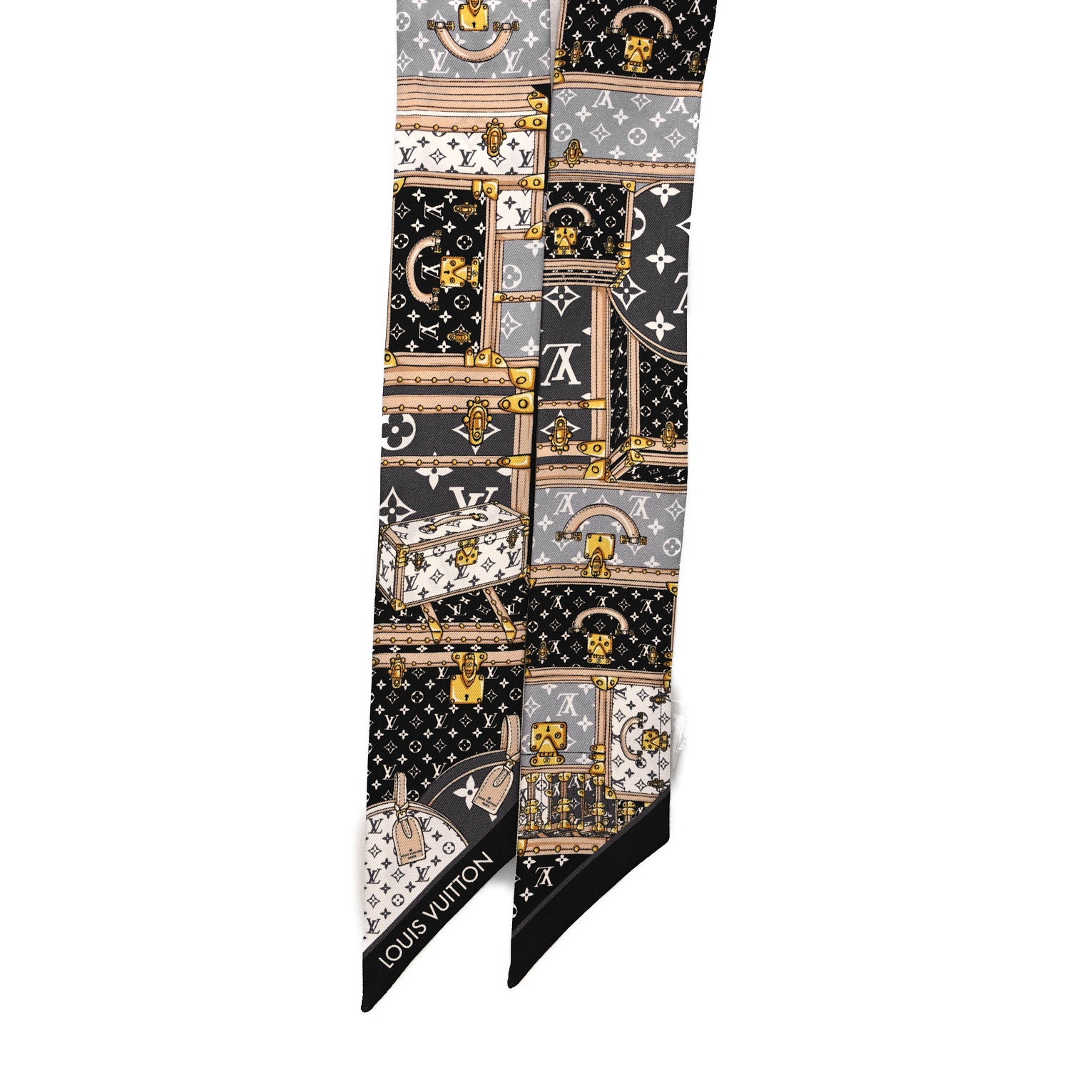 Louis Vuitton Silk Monogram Let's Go BB Bandeau Black 2 of 4