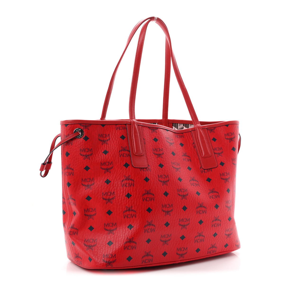 MCM Visetos Medium Liz Reversible Shopper Tote Ruby Red 5 of 17