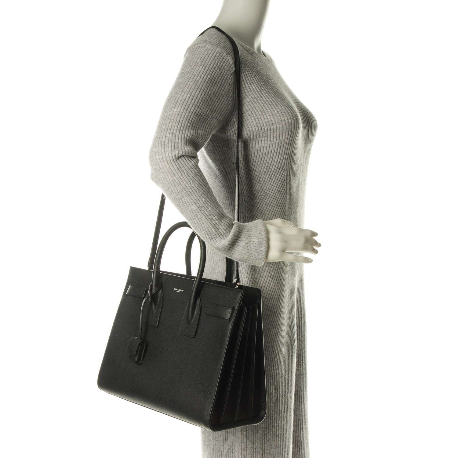 Saint Laurent Grained Calfskin Small Sac De Jour Black 2 of 7