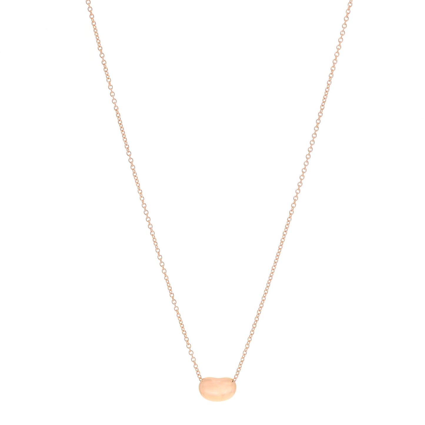 18K Rose Gold 9mm Elsa Peretti Bean Pendant Necklace
