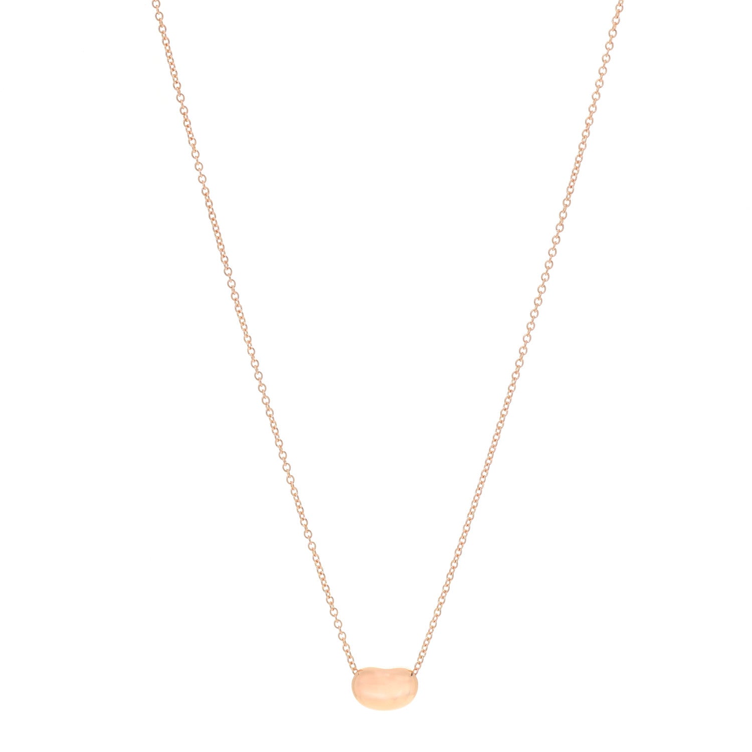 Tiffany 18K Rose Gold 9mm Elsa Peretti Bean Pendant Necklace 1 of 7