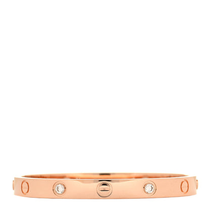 Cartier 18K Pink Gold 4 Diamond LOVE Bracelet 16 1 of 5