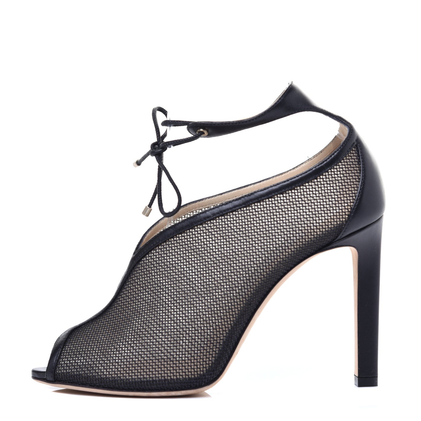 Techno Raffia Nappa Sayra 100 Ankle Booties 39 Black