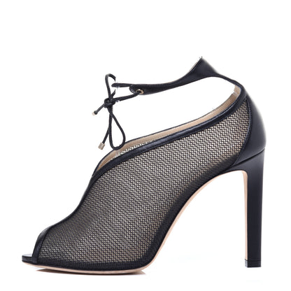 Jimmy Choo Techno Raffia Nappa Sayra 100 Ankle Booties 39 Black 1 of 8
