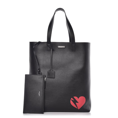 Saint Laurent Calfskin Heart Shopping Tote Black 1 of 7