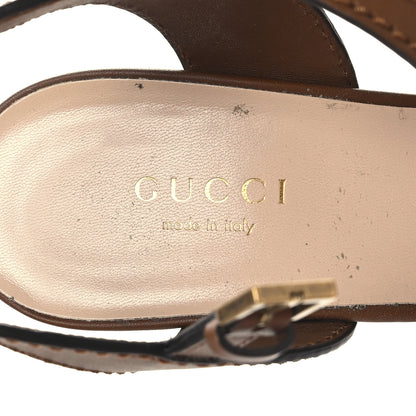 Gucci Cosmos Softy Calfskin Wooden Interlocking G Cut-Out 30/120mm Platform Sandals 36 Cuir 8 of 10