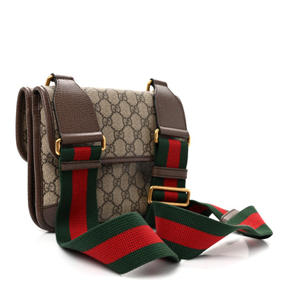 Gucci GG Supreme Monogram Web Small Neo Vintage Double Flap Messenger Bag  Beige New Acero 3 of 13