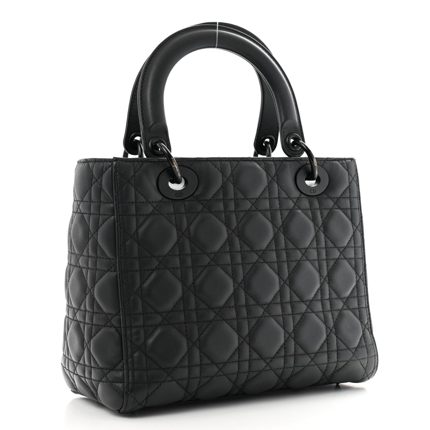 Ultra Matte Calfskin Cannage Medium Lady Dior Black