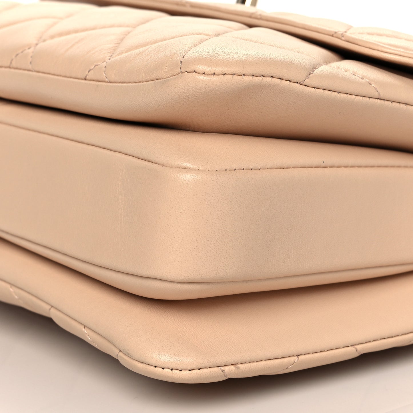 Lambskin Quilted Small Trendy CC Dual Handle Flap Bag Beige