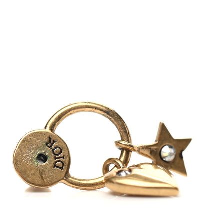 Christian Dior Metal Heart Star J'adior Drop Earrings Antique Gold 4 of 5
