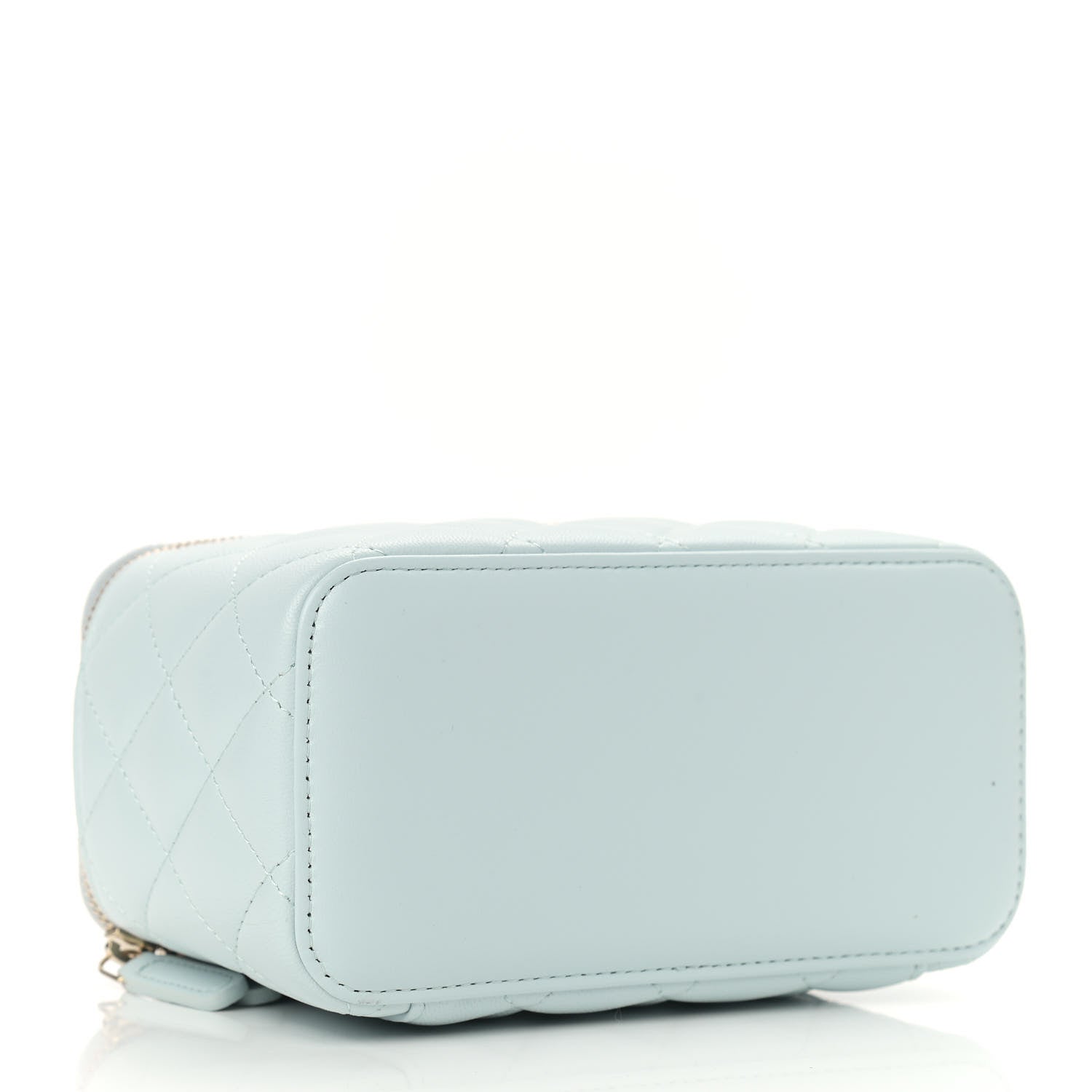 Chanel Lambskin Quilted Small Top Handle Vanity Case With Chain Light Blue 4 of 9