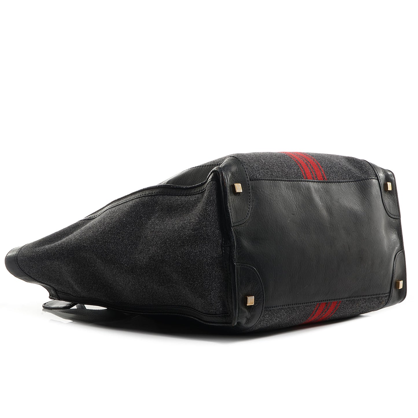 Wool Racer Stripe Medium Luggage Grey Red