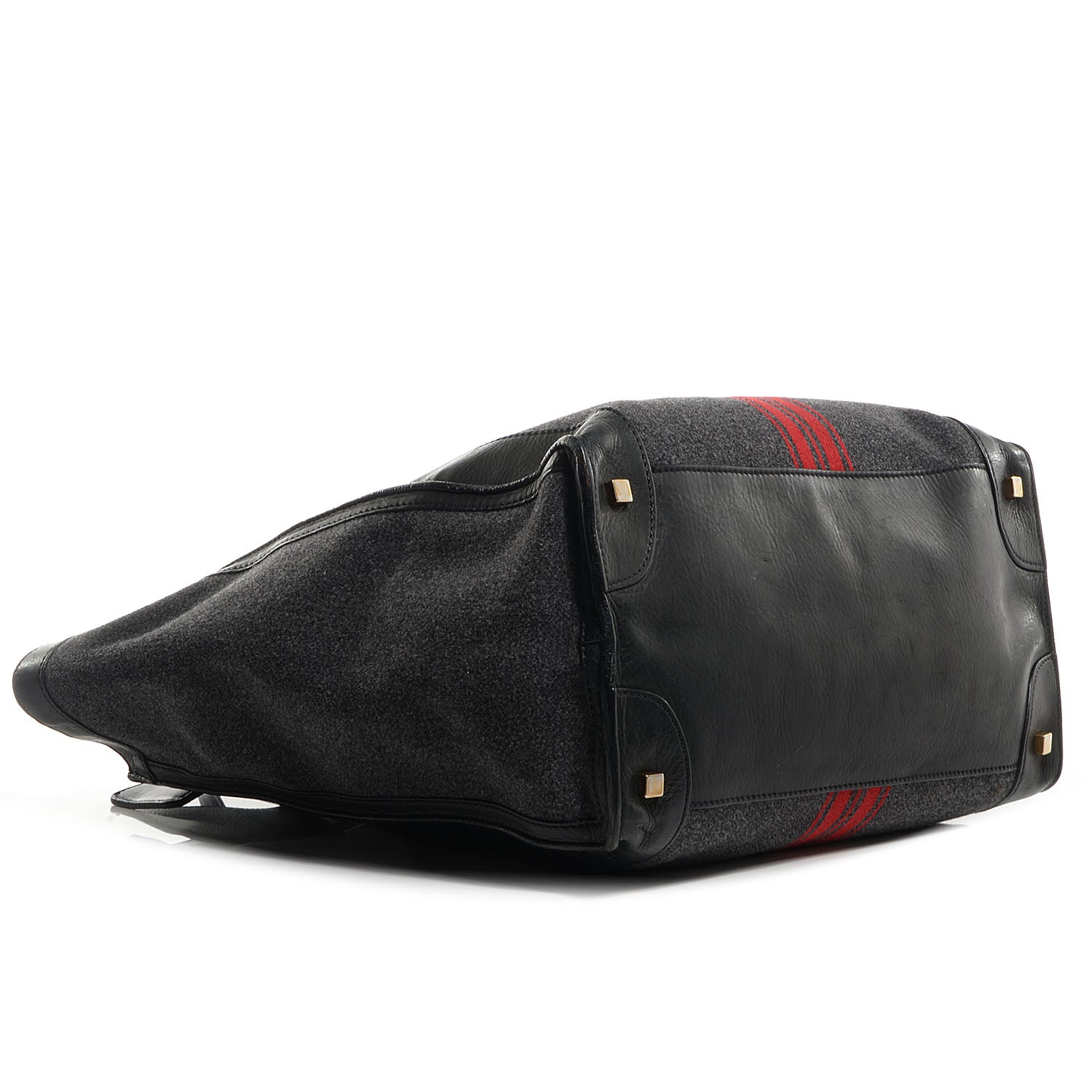 Celine Wool Racer Stripe Medium Luggage Grey Red 4 of 10