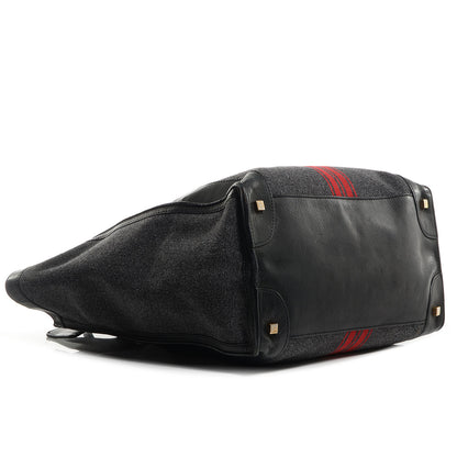 Celine Wool Racer Stripe Medium Luggage Grey Red 4 of 10