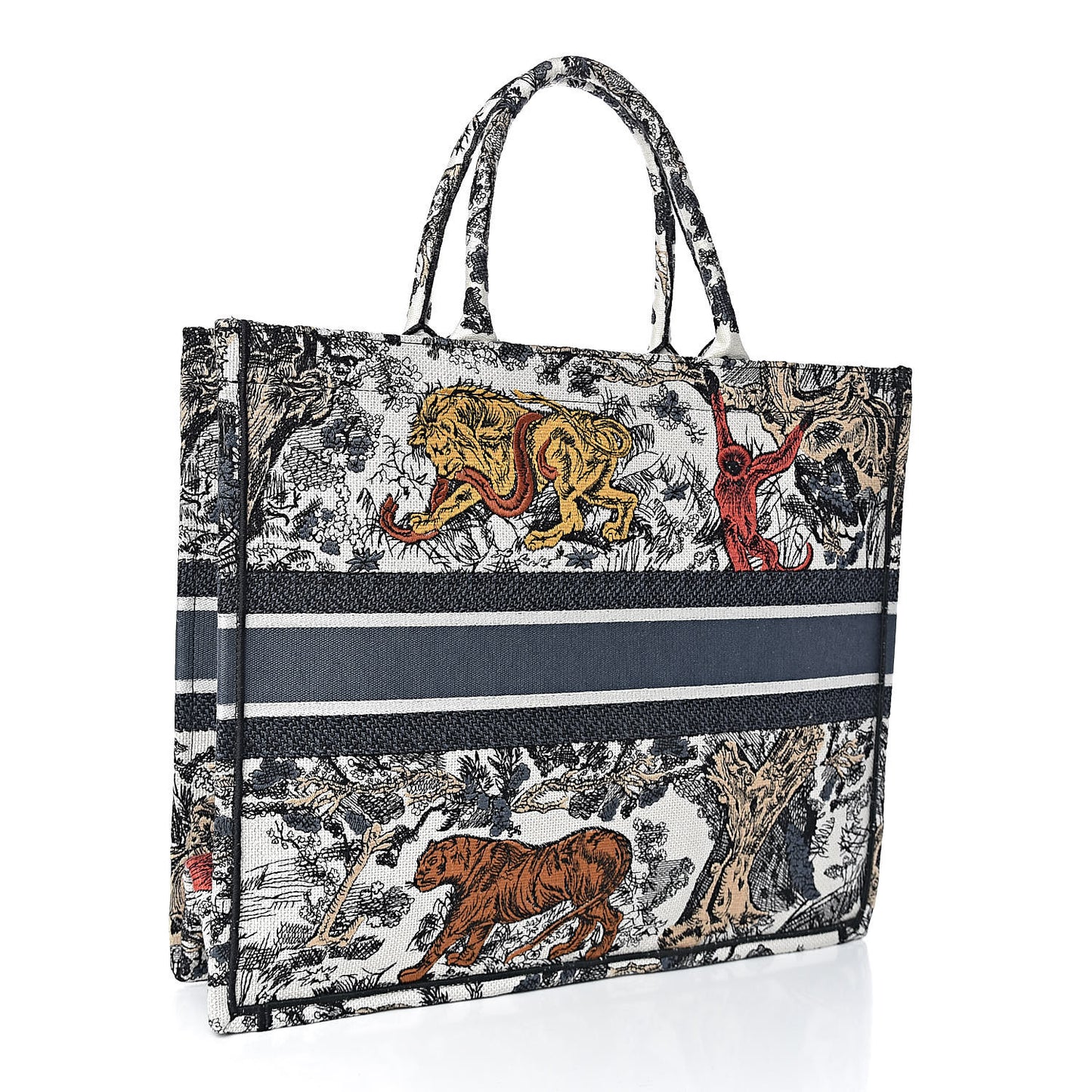 Canvas Embroidered Large Dioriviera Toile De Jouy Book Tote Multicolor