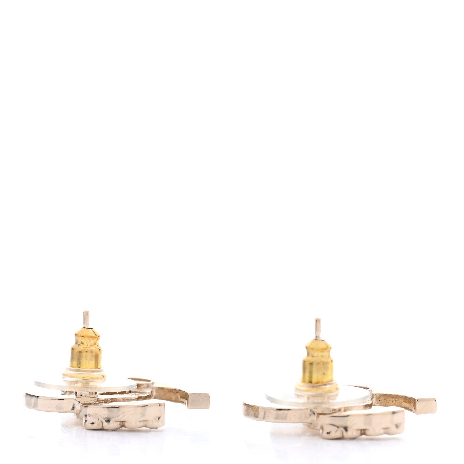 Chanel Crystal CC Earrings Gold 3 of 5