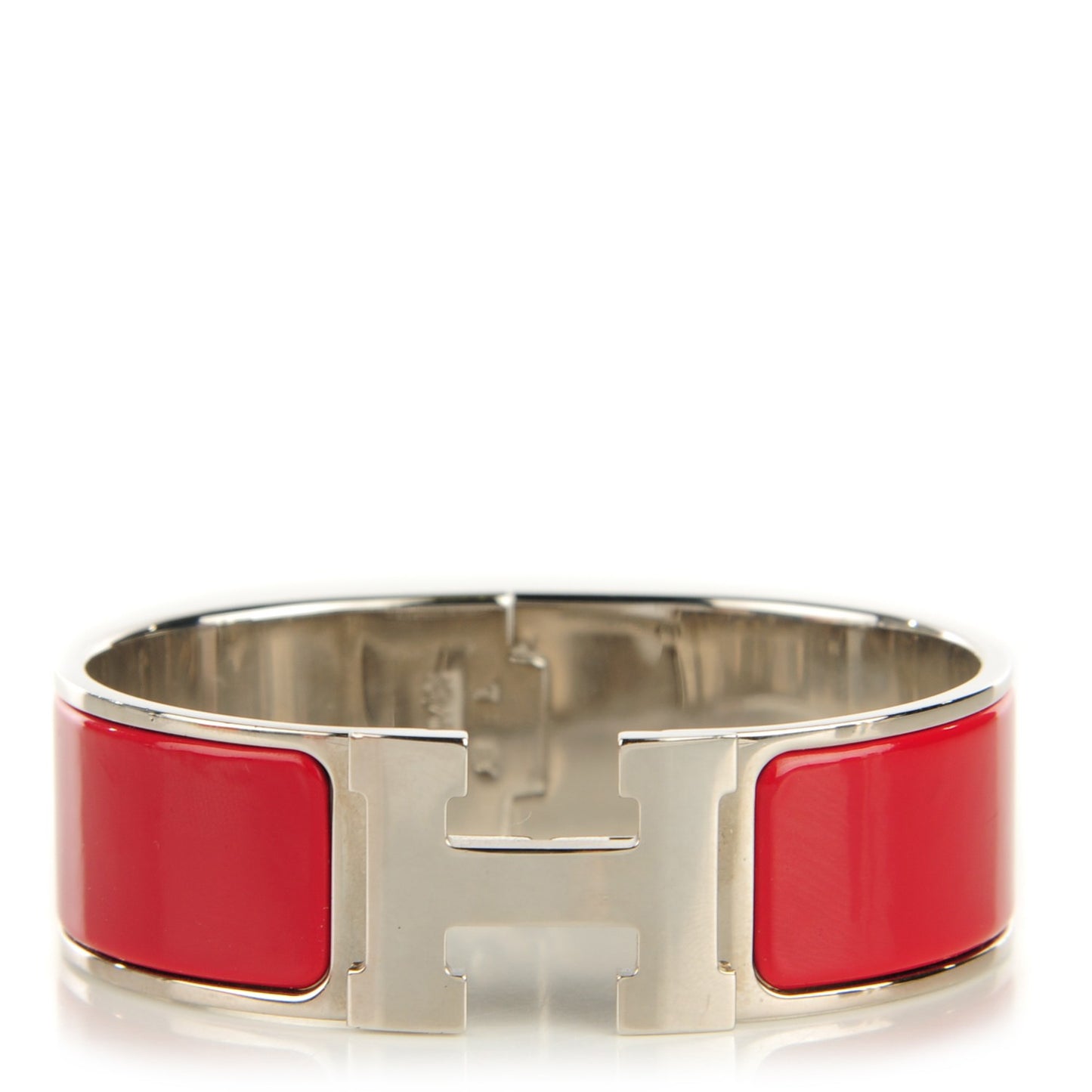 Enamel Wide Clic Clac H Bracelet GM Red