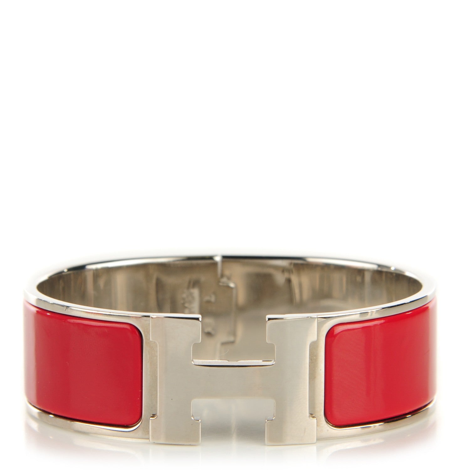 Hermes Enamel Wide Clic Clac H Bracelet GM Red 1 of 6
