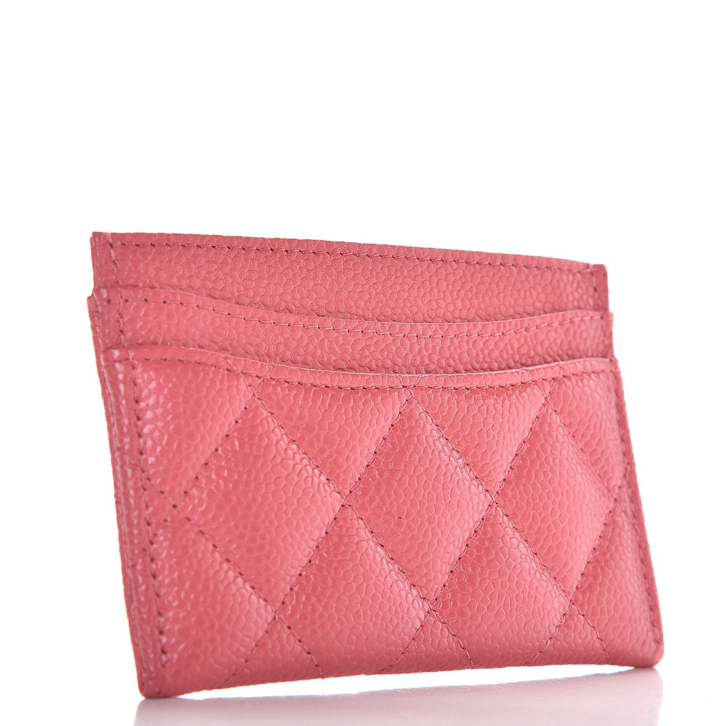 Caviar Quilted Card Holder Pink