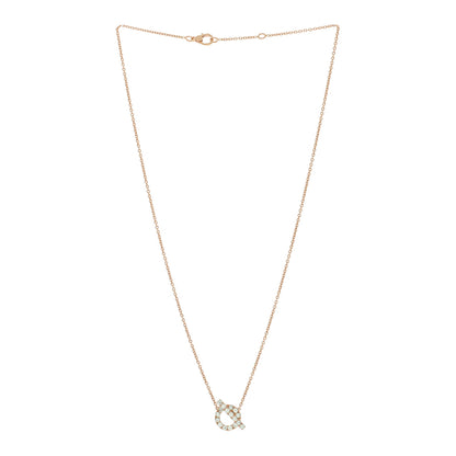Hermes 18K Rose Gold Green Sapphire Finesse Pendant Necklace 3 of 6