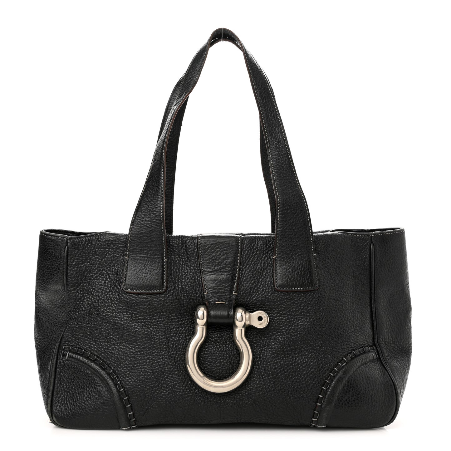 Textured Calfskin Tote Black