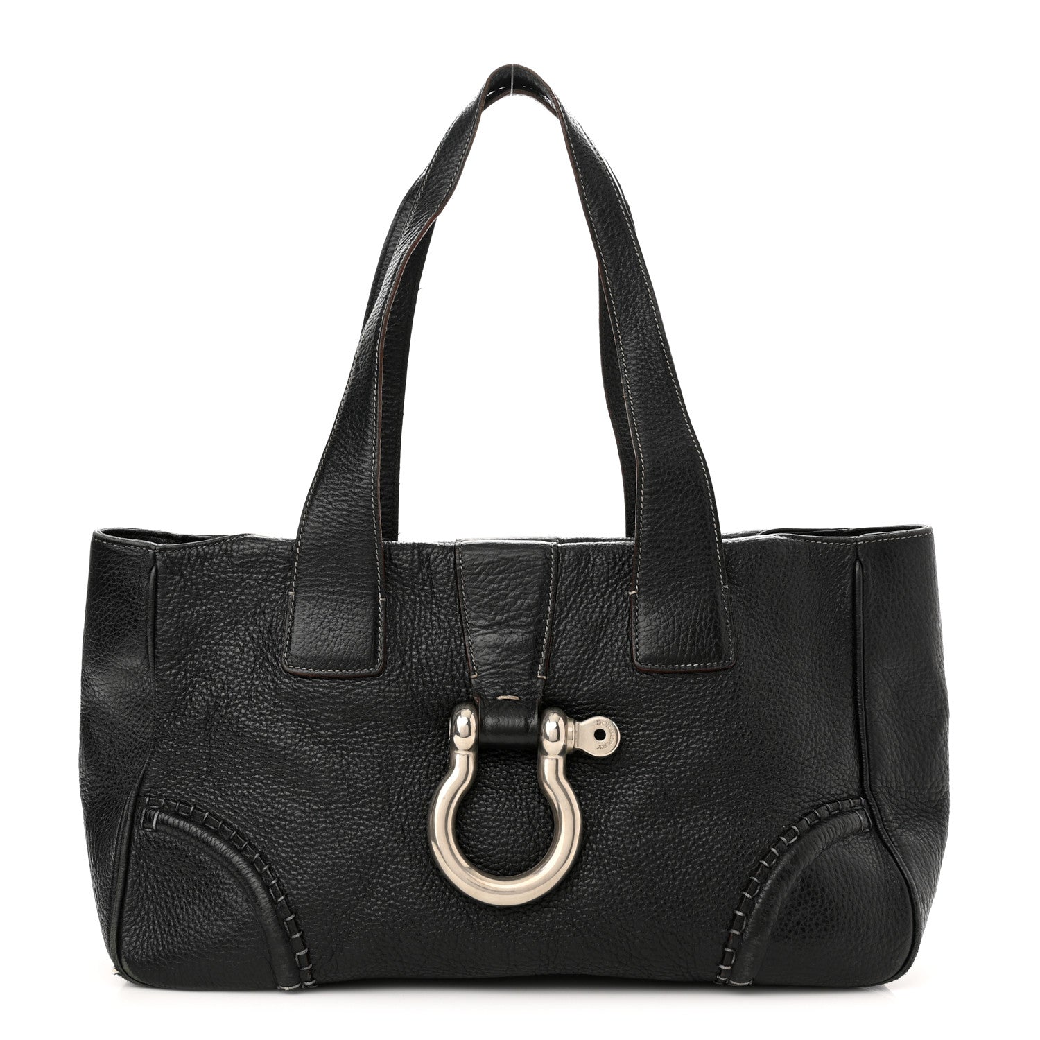 Burberry Textured Calfskin Tote Black 1 of 12