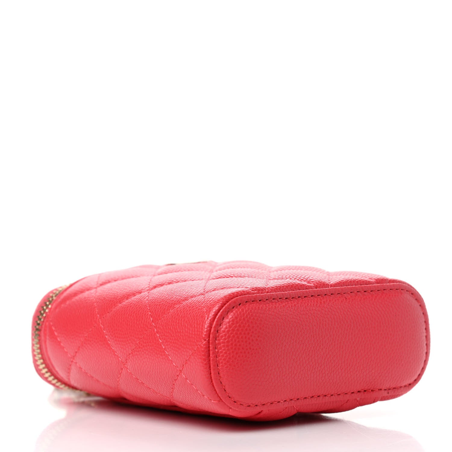 Chanel Caviar Quilted Small Vertical Coco Beauty Vanity Case With Chain Red 3 of 5