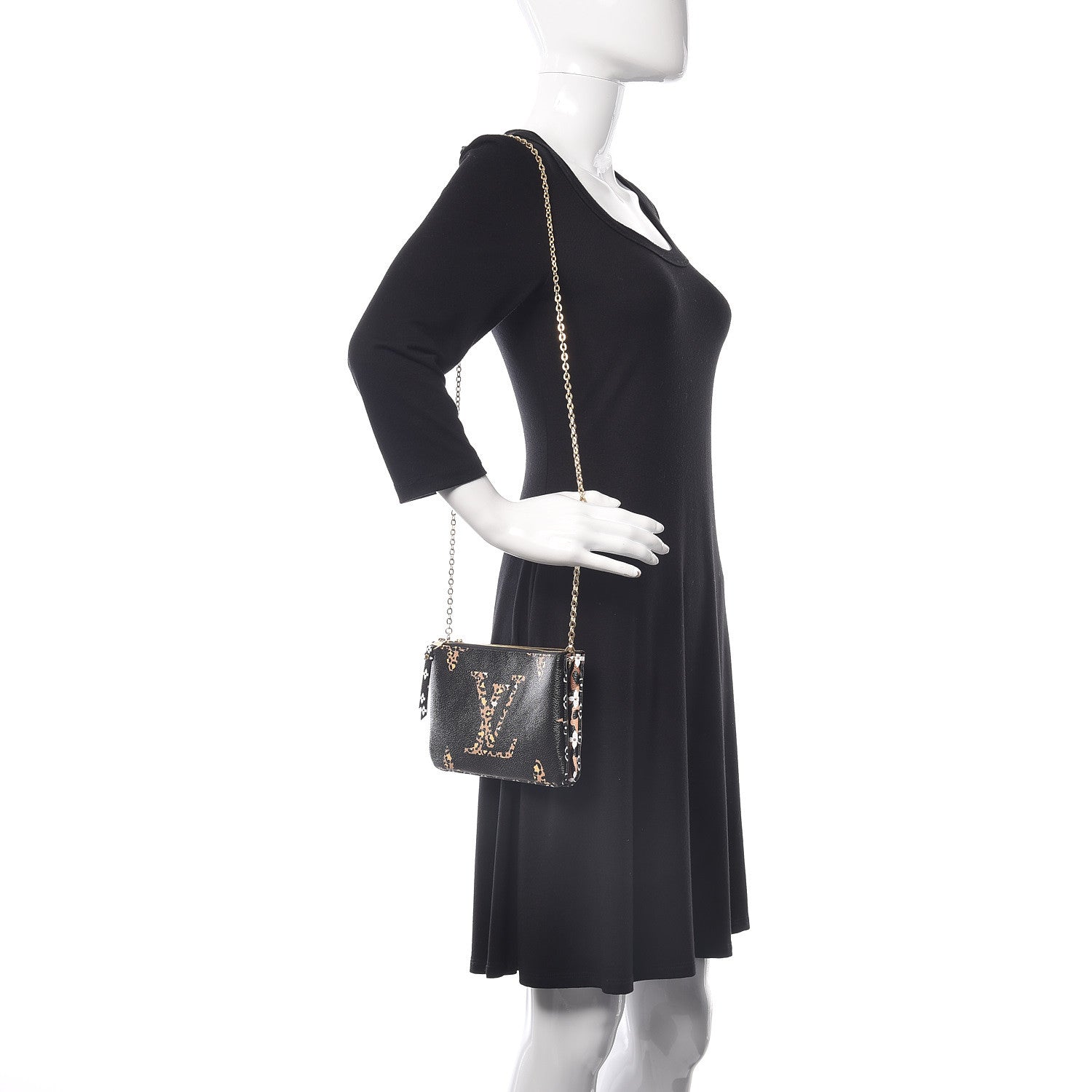 Louis Vuitton Monogram Giant Jungle Pochette Double Zip Black 2 of 12