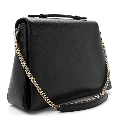 Gucci Dollar Calfskin Medium Interlocking G Top Handle Shoulder Bag Black 3 of 14