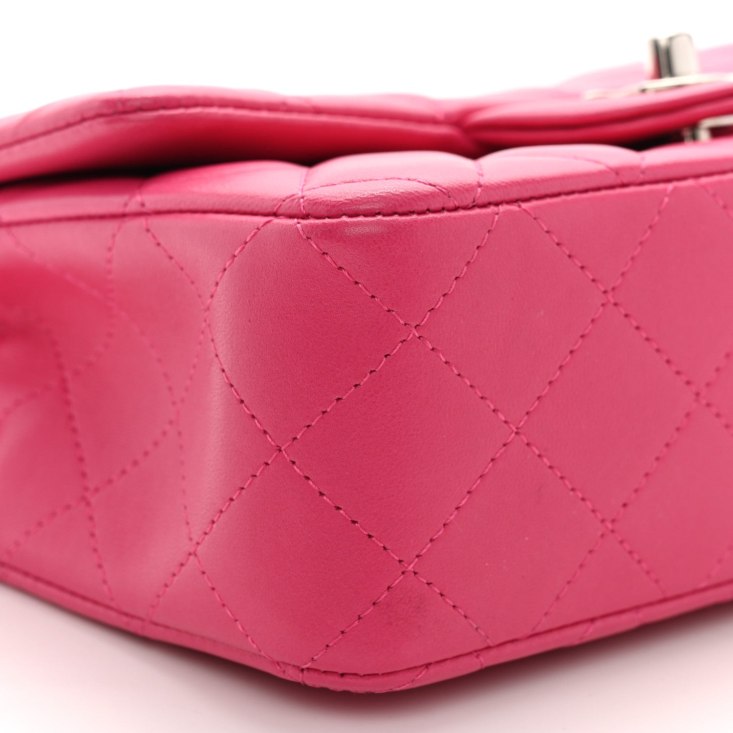 Chanel Lambskin Quilted Mini Rectangular Flap Fuchsia 9 of 10