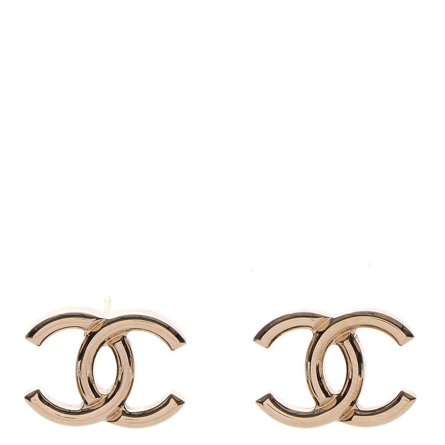 Metal CC Stud Earrings Gold