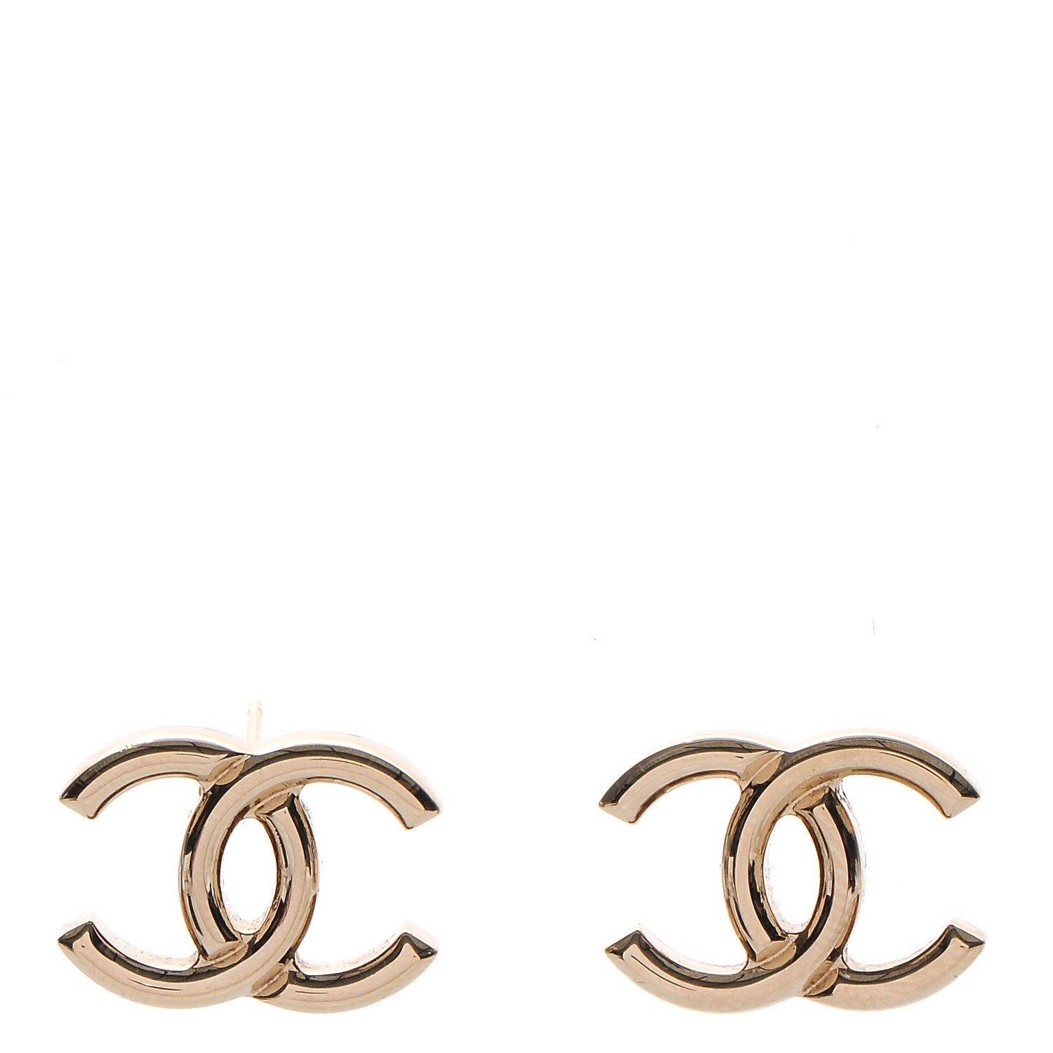 Chanel Metal CC Stud Earrings Gold 1 of 6