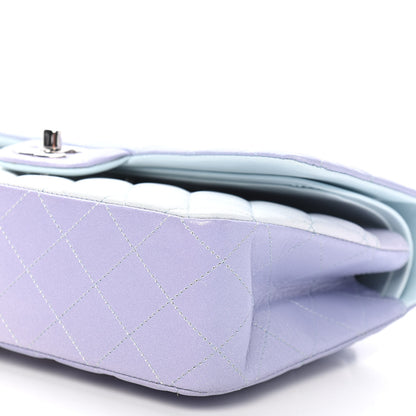Chanel Perforated Lambskin Quilted Medium Double Flap Light Blue Light Purple White 9 of 9