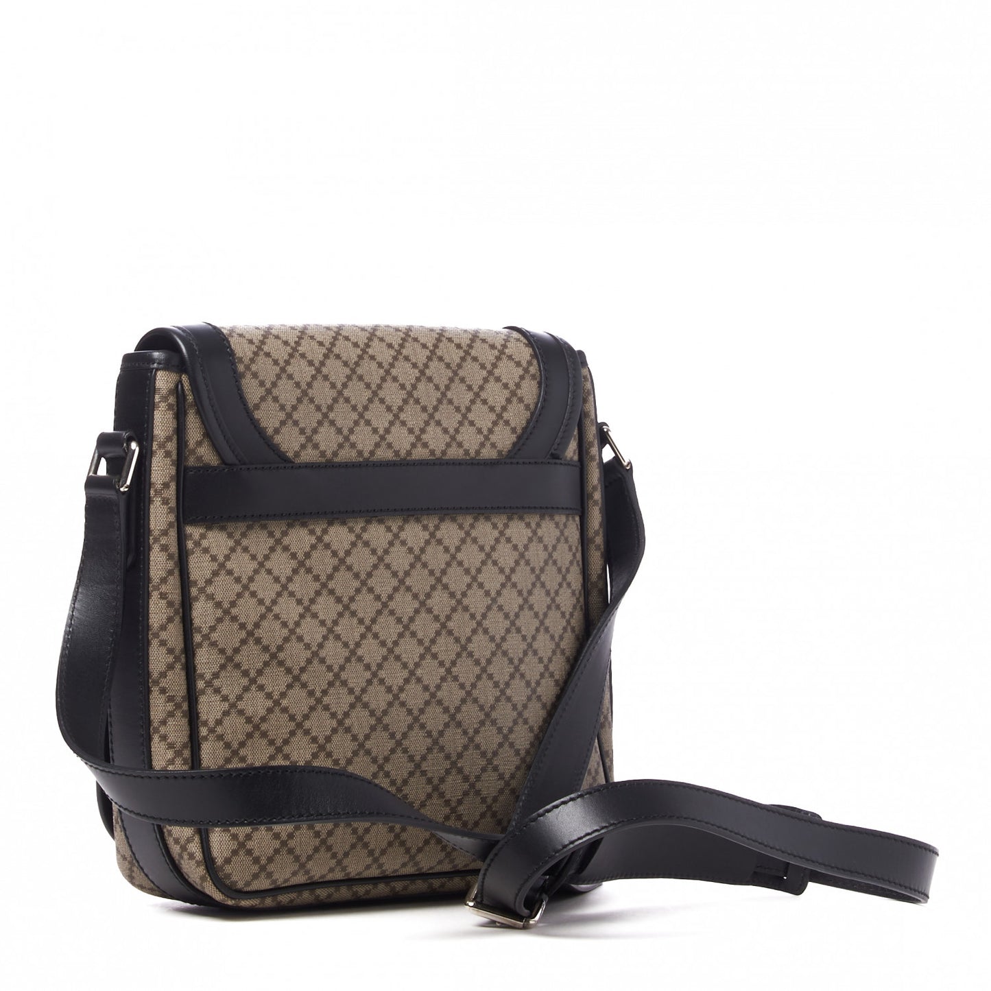 Diamante Flap Messenger Bag Beige Black