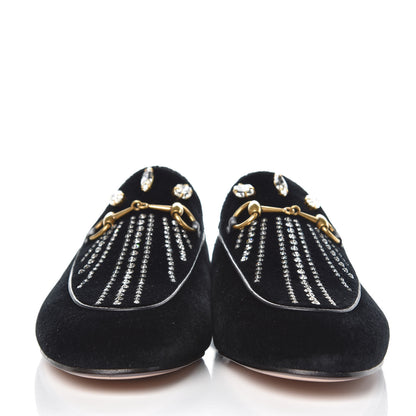 Gucci Velvet Marquise Crystals Womens Princetown Slippers 38.5 Black 2 of 9
