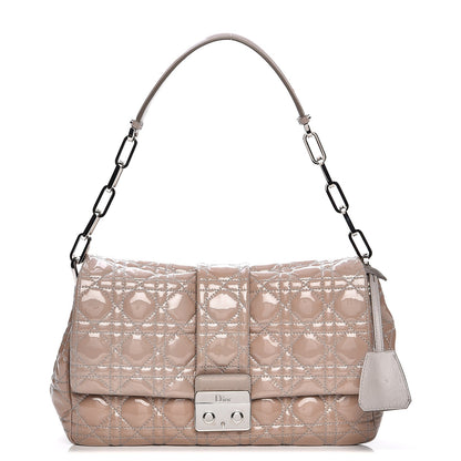 Christian Dior Patent Cannage New Lock Flap Grey 1 of 7