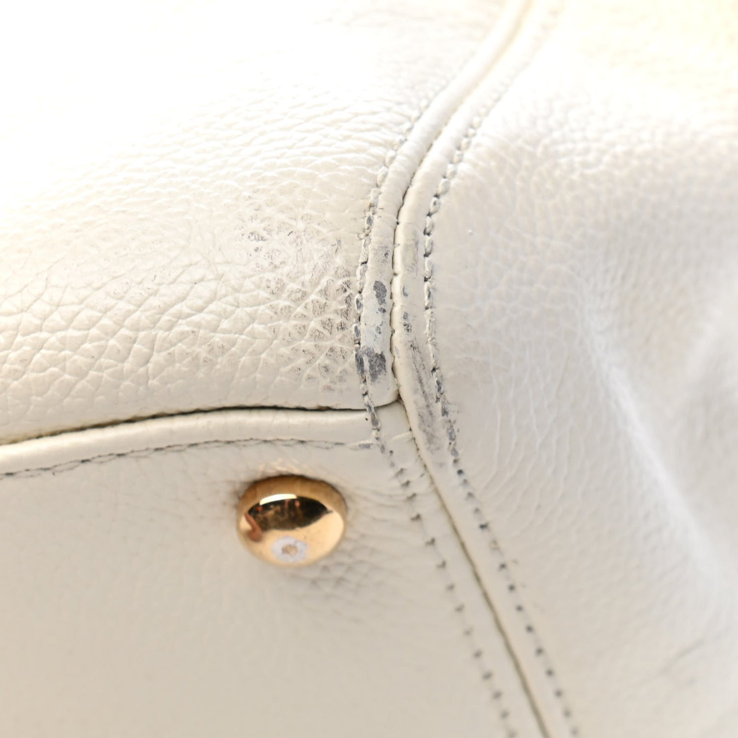 Calfskin Cerf Executive Shopper Tote White