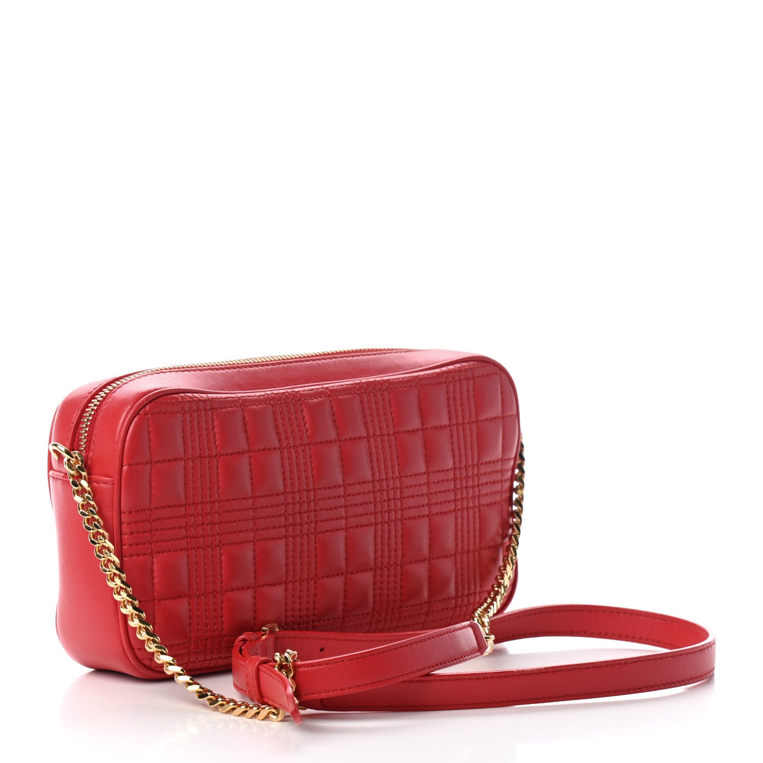 Burberry Lambskin Quilted Camera Bag Bright Red 3 of 9