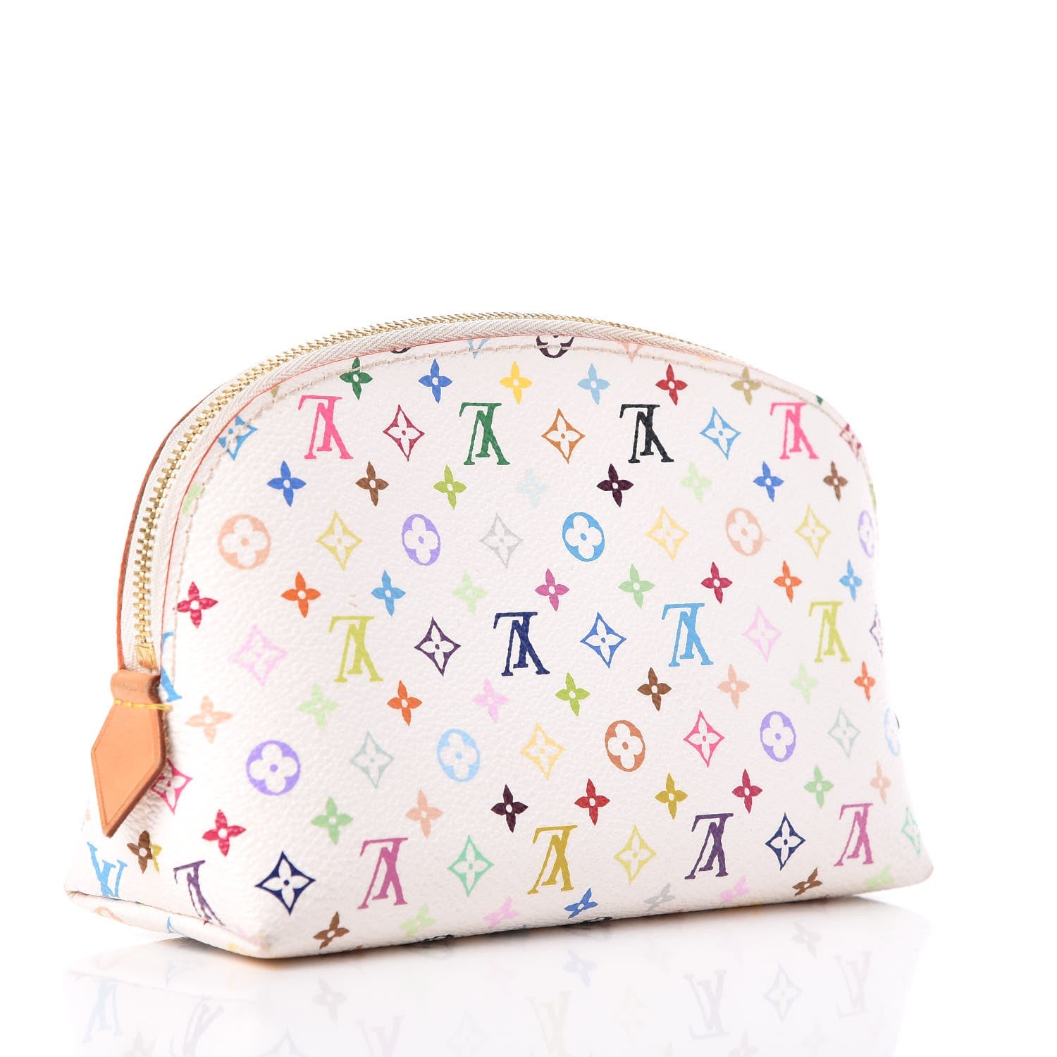 Louis Vuitton Monogram Multicolor Cosmetic Pouch White Litchi 3 of 11